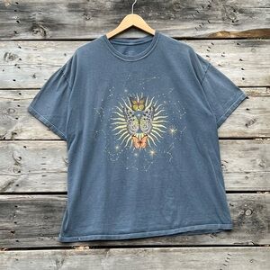 Desert Dreamer Smiley Originals Cotton Butterfly Blue Gray Tee One Women’s Size